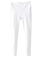Romwe White Pockets Elastic Waist Skinny Pants
