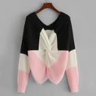 Romwe Twist Color-block Jumper