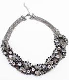 Romwe Fashionable Mix Style Crystal Full Rhinestone Chain Necklace