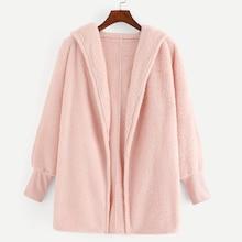 Romwe Bishop Sleeve Hooded Outerwear