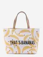 Romwe Banana & Letter Print Tote Bag