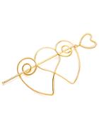 Romwe Gold Plated Heart Hollow Out Hair Pin