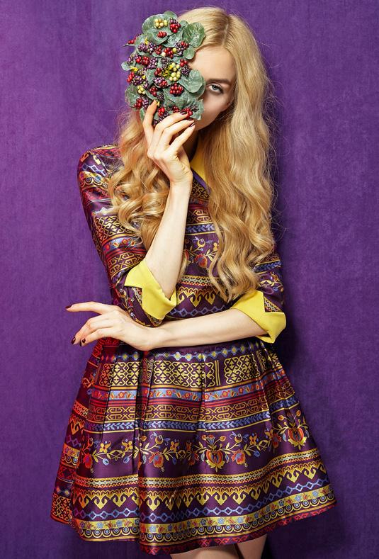 Romwe Vintage Floral Lapel Flare Dress
