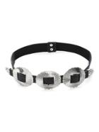 Romwe Sliver Textured Faux Leather Buckle Belt