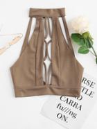 Romwe Open Back Cut Out Top