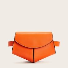 Romwe Geometric Design Flip Bum Bag