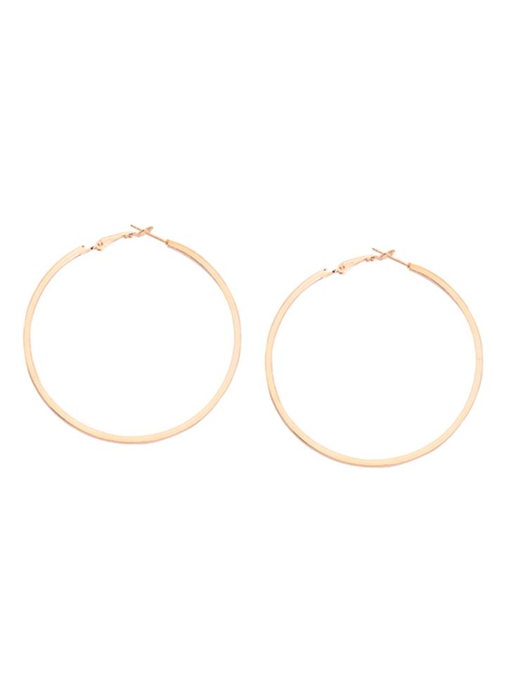 Romwe Golden Hoop Earrings