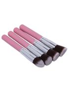 Romwe Pink Silver 4pcs Makeup Brushs