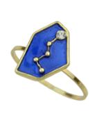 Romwe Number 3 Blue Enamel Metal Ring