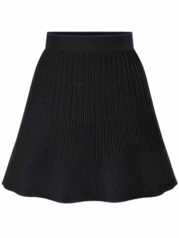 Romwe Knit A-line Black Skirt