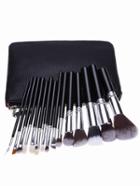 Romwe 15pcs Makeup Set Brushes Tools With Bag-black