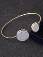 Romwe Cuff Bracelet With Round Stone