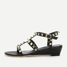 Romwe Studded Detail Gladiator Wedges