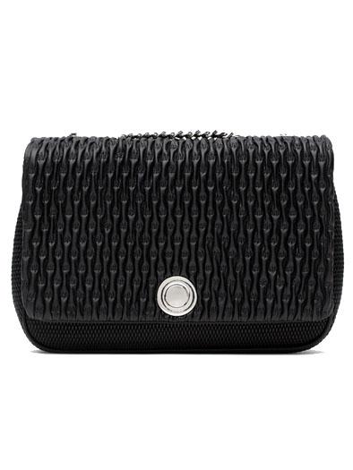 Romwe Black Chain Pu Satchel Bag