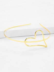 Romwe Heart Decorated Metal Headband