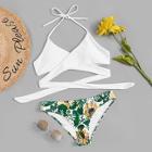 Romwe Crisscross Sunflower Print Bikini Set