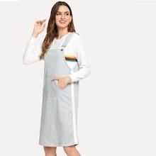 Romwe Kangaroo Pocket Overall Dress