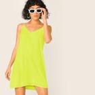 Romwe Neon Lime Cami Dress