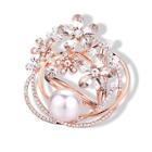 Romwe Faux Pearl & Flower Scarf Clip
