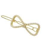 Romwe Pearl Bow Tie Shapehair Clips