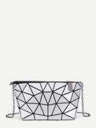 Romwe Geometric Pattern Pu Chain Bag