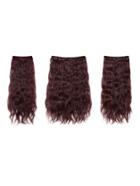 Romwe Black & Burgundy Clip In Curly Hair Extension 3pcs