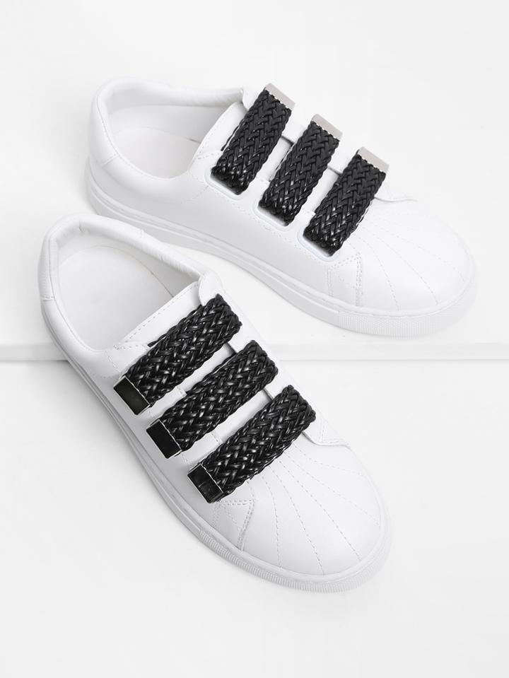 Romwe Contrast Velcro Low Top Sneakers