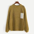 Romwe Plus Raglan Sleeve Round Neck Sweater