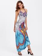 Romwe Ornate Print Cami Dress
