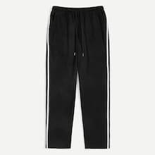 Romwe Guys Striped Tape Sideseam Drawstring Waist Pants