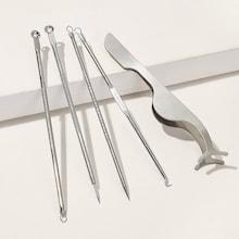 Romwe Eyelash Tweezers & Acne Pin Set 5pack