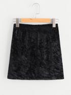 Romwe Velvet Elastic Waist Bodycon Skirt