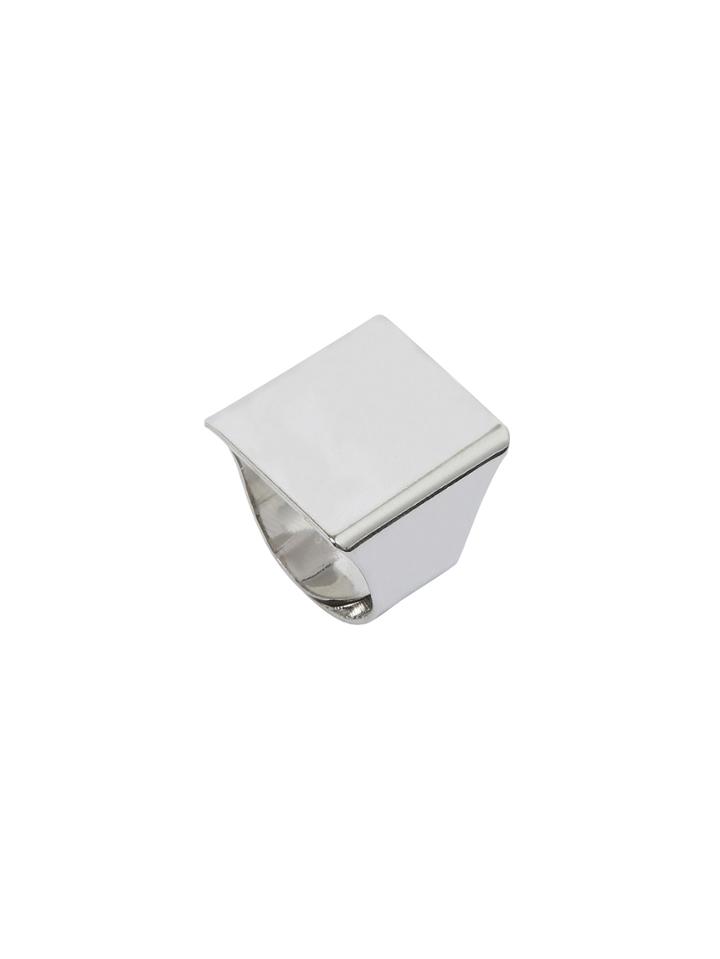 Romwe Silver Punk Square Ring