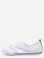 Romwe Round Toe Hollow Crisscross Top Sneakers