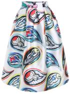 Romwe Paisley Print Skirt With Zipper
