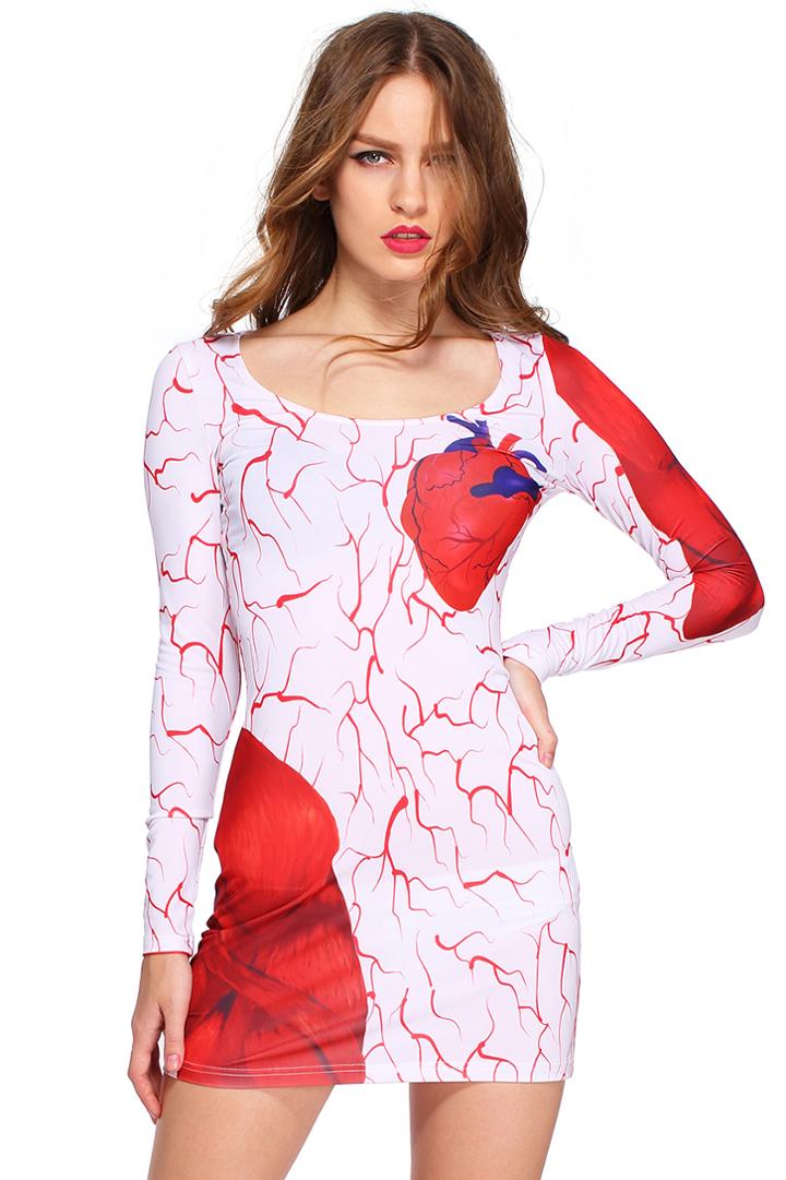 Romwe Romwe Heart & Blood Vessels Dress