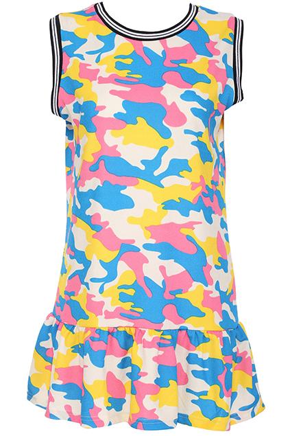 Romwe Camouflage Print Flouncing Red Vest