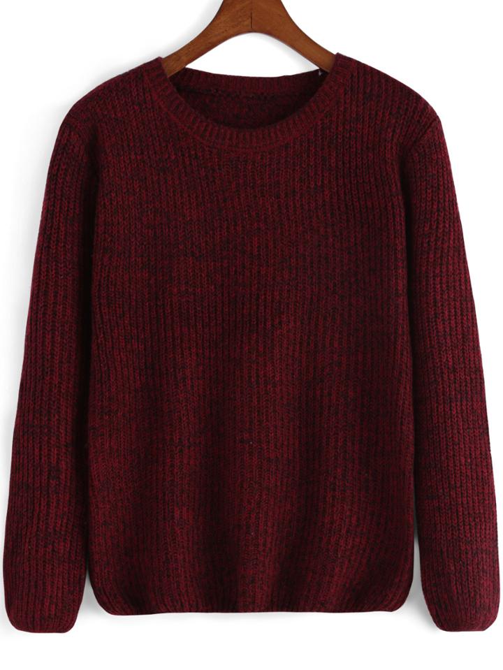 Romwe Round Neck Loose Knit Sweater