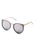 Romwe Grey Metal Trim Cat Eye Sunglasses
