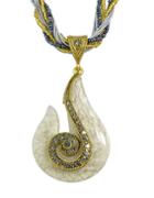Romwe Gray Beads Chain Pendant Necklace