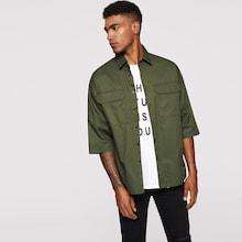 Romwe Guys Flap Pocket Front Shirt
