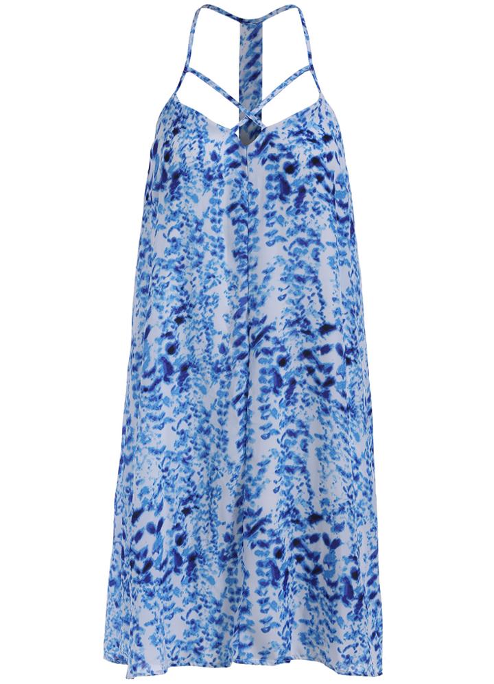 Romwe Halter Print Shift Dress