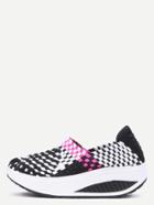 Romwe Black Breathable Large Base Establishment Casual Shoes