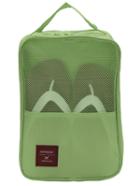 Romwe Green Zipper Patch Wash Bag
