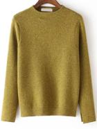 Romwe Women Split Cuff Green Sweater