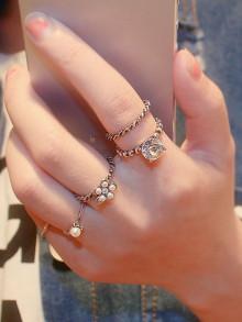 Romwe Spiral Design Rings Set 5pcs