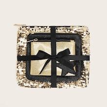 Romwe Star And Sequin Detail Glitter Bag Sets 3pcs