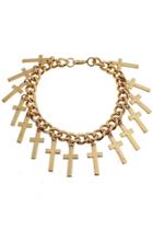 Romwe Crossed Charm Bracelet