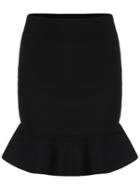 Romwe Ruffle Hem Black Skirt