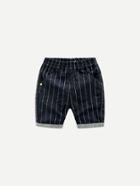 Romwe Contrast Pocket Striped Shorts